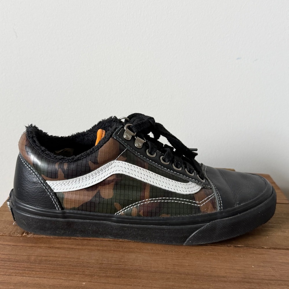 Vans Old Skool MTE Camo Black Ripstop Fleece Lined Sneakers Mens 6.5 Womens 8